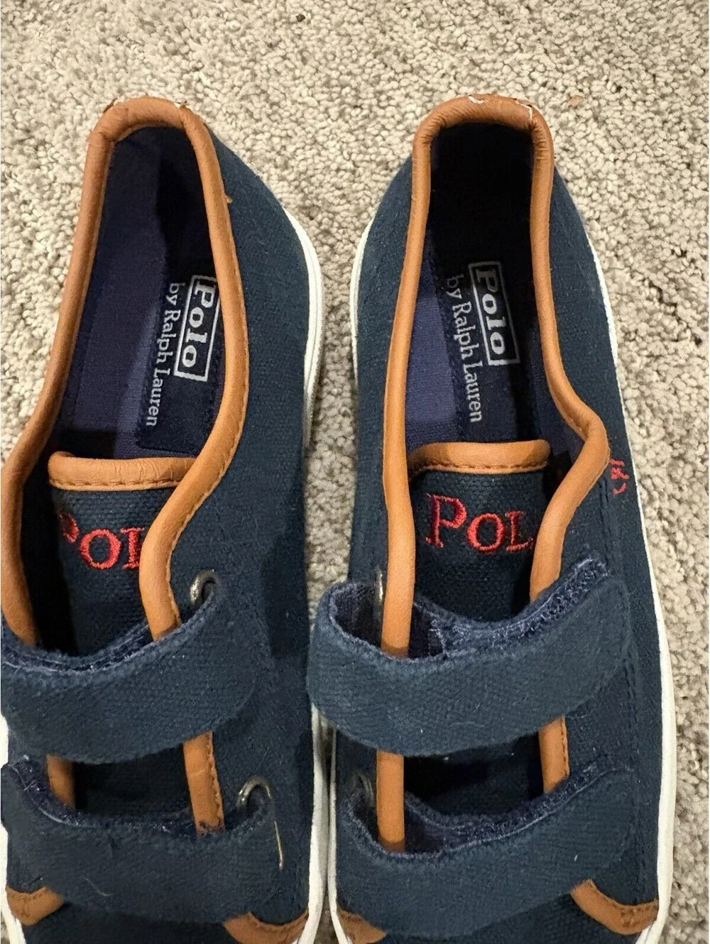 Polo Ralph Lauren Boys Size 13 Forman Navy Blue Sneaker Comfort Low Top